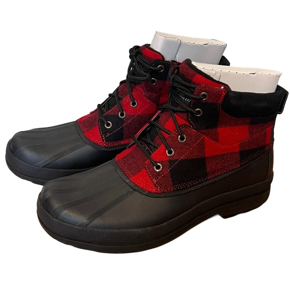 NWT Men's Sperry Cold Bay Chukka Duck Boots Buffalo Check Size 10.5